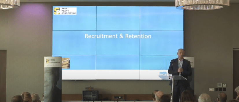 Neil Osment presents about recruitment and retention at the 104th SPA conference