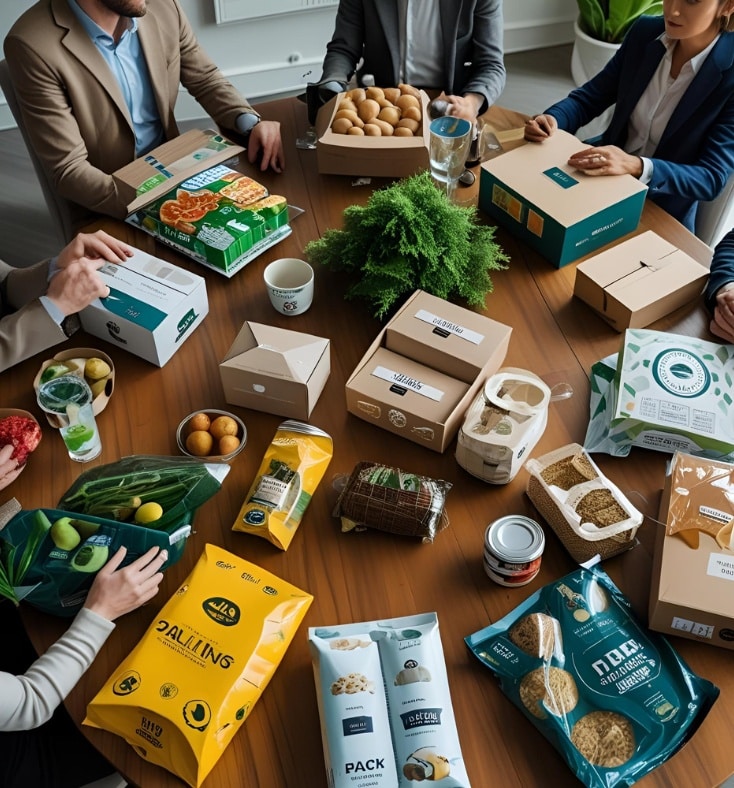 Food using different types of packaging